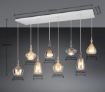 Immagine di Lampadario Soggiorno Con Pendenti Vetro Multicolor A Cascata Aldea Trio