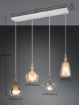 Immagine di Lampadario Aldea 4 Luci In Linea Vetri Cromo Ambra Trio