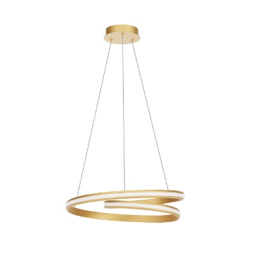 Immagine di Sospensione Curva Torsion Oro 56cm Led Dimmerabile 40w CCT Redo