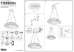 Immagine di Lampadario Nero Design Curvo Torsion Led Dimmer 40w CCT Redo