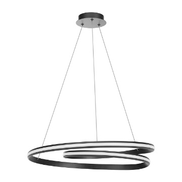 Immagine di Lampadario Led Curvato Nero Per Soggiorno 60w Luce Regolabile Torsion Redo