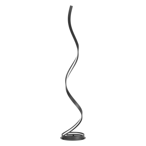 Immagine di Piantana Nera Torsion Design Spirale Led Dimmer CCT Redo