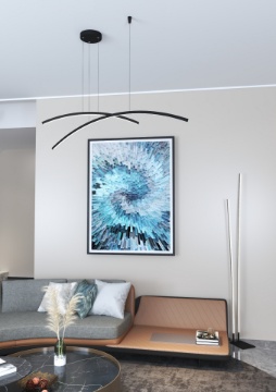 Immagine di Lampadario Decentrato Kawaii Nero Led CCT Dimmerabile Top Light
