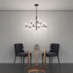 Immagine di Lampadario Moderno Nero 9 Bracci Per Sala Da Pranzo Space Top Light