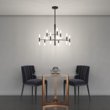 Immagine di Lampadario Moderno Nero 9 Bracci Per Sala Da Pranzo Space Top Light
