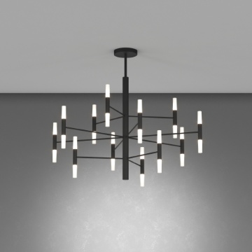 Immagine di Lampadario Da Soggiorno Nero Luminoso 24 Luci G9 Space Top Light