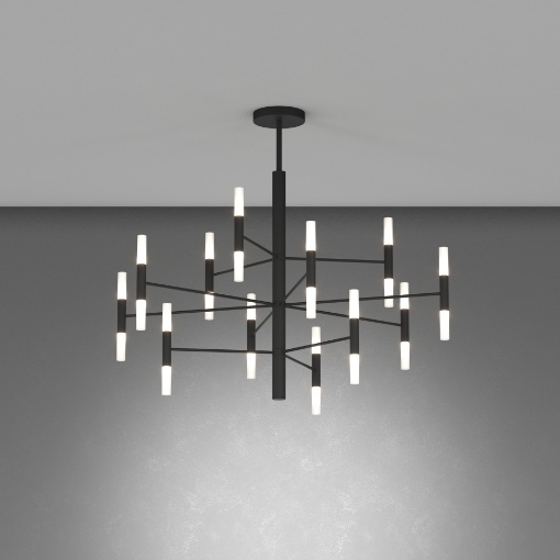 Immagine di Lampadario Da Soggiorno Nero Luminoso 24 Luci G9 Space Top Light