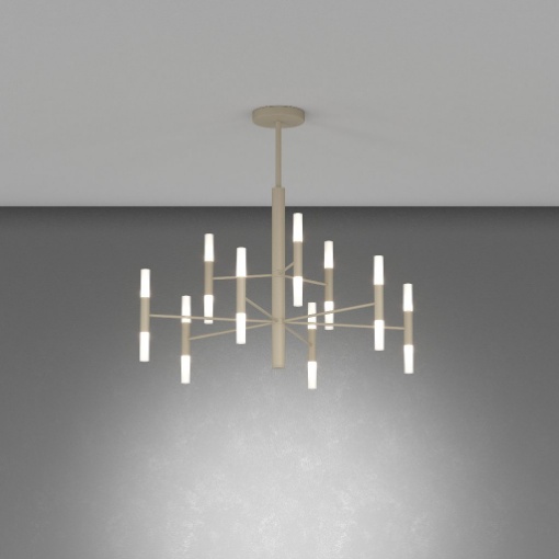 Immagine di Lampadario Moderno Sabbia Con Bracci 18 Luci G9 Space Top Light