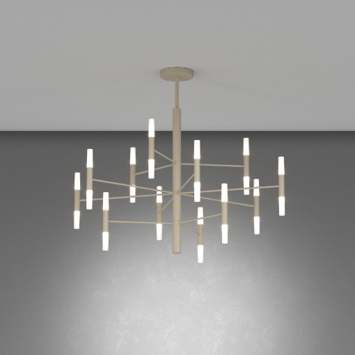 Immagine di Lampadario Space Top Light Metallo Sabbia 24 Luci Per Soggiorno