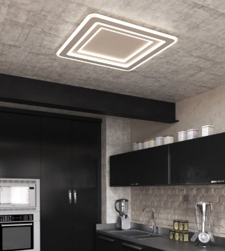 Immagine di Plafoniera Squadrata Sabbia 65x65cm Led 65w CCT Zoom Top Light