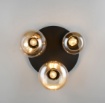 Immagine di Plafoniera Rotonda Nera Con Vetri Ambrati Lumina Trio