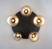 Immagine di Plafoniera Tonda 5 Luci Vetri Ambra Lumina Trio