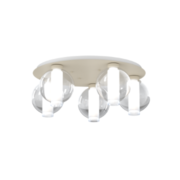 Immagine di Plafoniera Tonda Sabbia 5 Sfere Vetro Colorate V Line Top Light