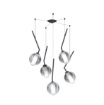 Immagine di Lampadario Decentrato 5 Sfere Vetro Fumé V Line Top Light