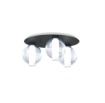 Immagine di Plafoniera V Line Nera Rotonda Tre Sfere Vetro Soffiato Top Light