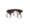 Immagine di Plafoniera V Line Nera Rotonda Tre Sfere Vetro Soffiato Top Light