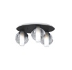 Immagine di Plafoniera V Line Nera Rotonda Tre Sfere Vetro Soffiato Top Light