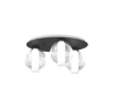 Immagine di Plafoniera V Line Nera Rotonda Tre Sfere Vetro Soffiato Top Light