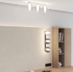 Immagine di Plafoniera Lineare Sabbia Tre Sfere Vetro Colorato V Line Top Light