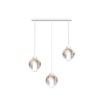 Immagine di Sospensione Penisola Cromo Tre Sfere Vetro Wax Top Light