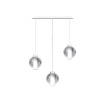 Immagine di Sospensione Penisola Cromo Tre Sfere Vetro Wax Top Light