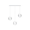 Immagine di Sospensione Penisola Cromo Tre Sfere Vetro Wax Top Light