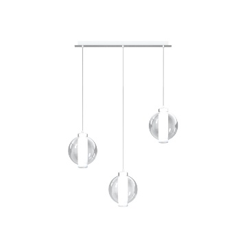 Immagine di Sospensione Penisola Cromo Tre Sfere Vetro Wax Top Light