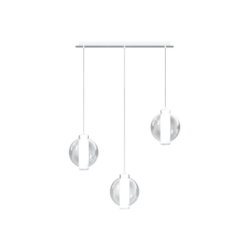 Immagine di Sospensione Penisola Cromo Tre Sfere Vetro Wax Top Light