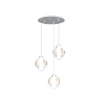 Immagine di Sospensione Cromo Moderna Con Sfere Vetro Soffiato Wax Top Light