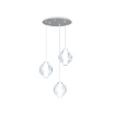 Immagine di Sospensione Cromo Moderna Con Sfere Vetro Soffiato Wax Top Light