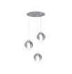 Immagine di Sospensione Cromo Moderna Con Sfere Vetro Soffiato Wax Top Light