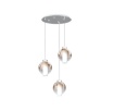 Immagine di Sospensione Cromo Moderna Con Sfere Vetro Soffiato Wax Top Light