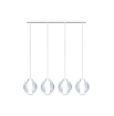 Immagine di Lampadario Moderno Cromo Con Sfere Pendenti Vetro Wax Top Light