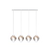 Immagine di Lampadario Moderno Cromo Con Sfere Pendenti Vetro Wax Top Light