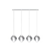 Immagine di Lampadario Moderno Cromo Con Sfere Pendenti Vetro Wax Top Light
