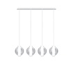 Immagine di Lampadario Moderno Cromo Con Sfere Pendenti Vetro Wax Top Light
