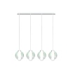 Immagine di Lampadario Moderno Cromo Con Sfere Pendenti Vetro Wax Top Light