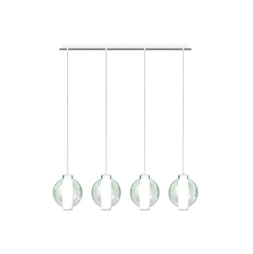 Immagine di Lampadario Moderno Cromo Con Sfere Pendenti Vetro Wax Top Light