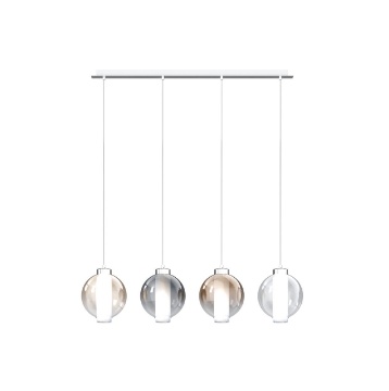 Immagine di Lampadario Top Light Wax Binario Con Sfere Vetro Multicolor