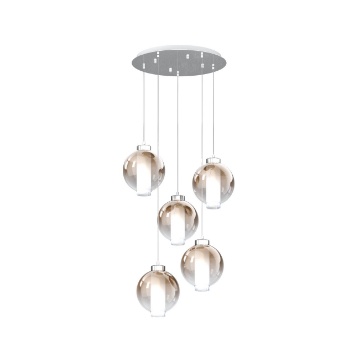 Immagine di Lampadario Moderno Sfere Vetro Soffiato Per Soggiorno Wax Top Light