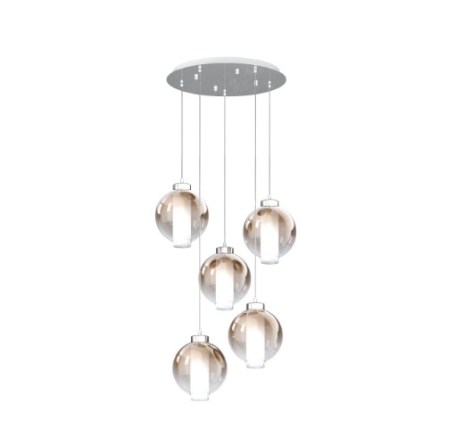 Immagine di Lampadario Moderno Sfere Vetro Soffiato Per Soggiorno Wax Top Light