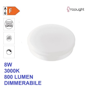 Immagine di Lampadina Gx53 Led Dimmerabile 8w 3000K 800 Lumen Top Light