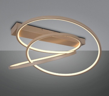 Immagine di Plafoniera Led Curva Tortora 34w CCT Dimmerabile Darvin Trio