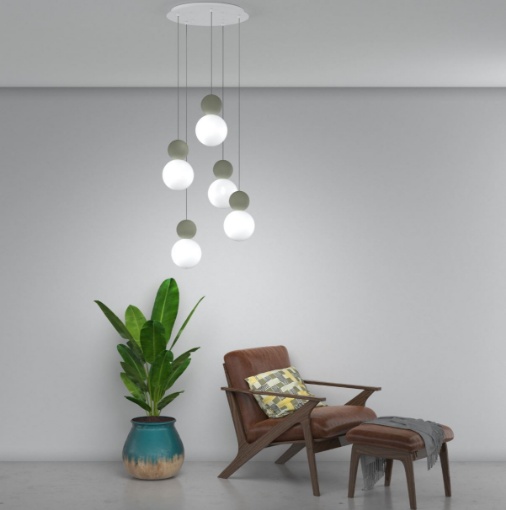 Immagine di Lampadario Per Soggiorno Grappolo Sfere Vari Colori Cottage Top Light