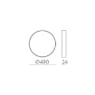 Immagine di Plafoniera Led Ultra Sottile Bianca 48cm 36w CCT IP43 Koe ACB