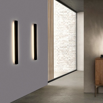Immagine di Lampada Applique Rettangolo Nero Fosca Doppia Emissione Led 18w CCT L60 cm ACB 