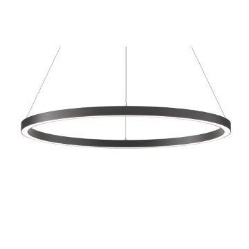 Immagine di Grande Lampadario Anello 155 cm Nero Led 162w DALI Dual Zero Beneito