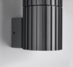 Immagine di Applique Per Esterni IP54 Cilindro Rigato Antracite Volga Trio 1xE27