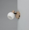 Immagine di Applique Orientabile Beige Per Comodini Vetro Bianco Boba Trio