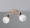 Immagine di Lampada Soffitto Boba Beige Con Due Faretti Vetro Direzionabili Trio
